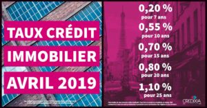 taux immobilier avril 2019